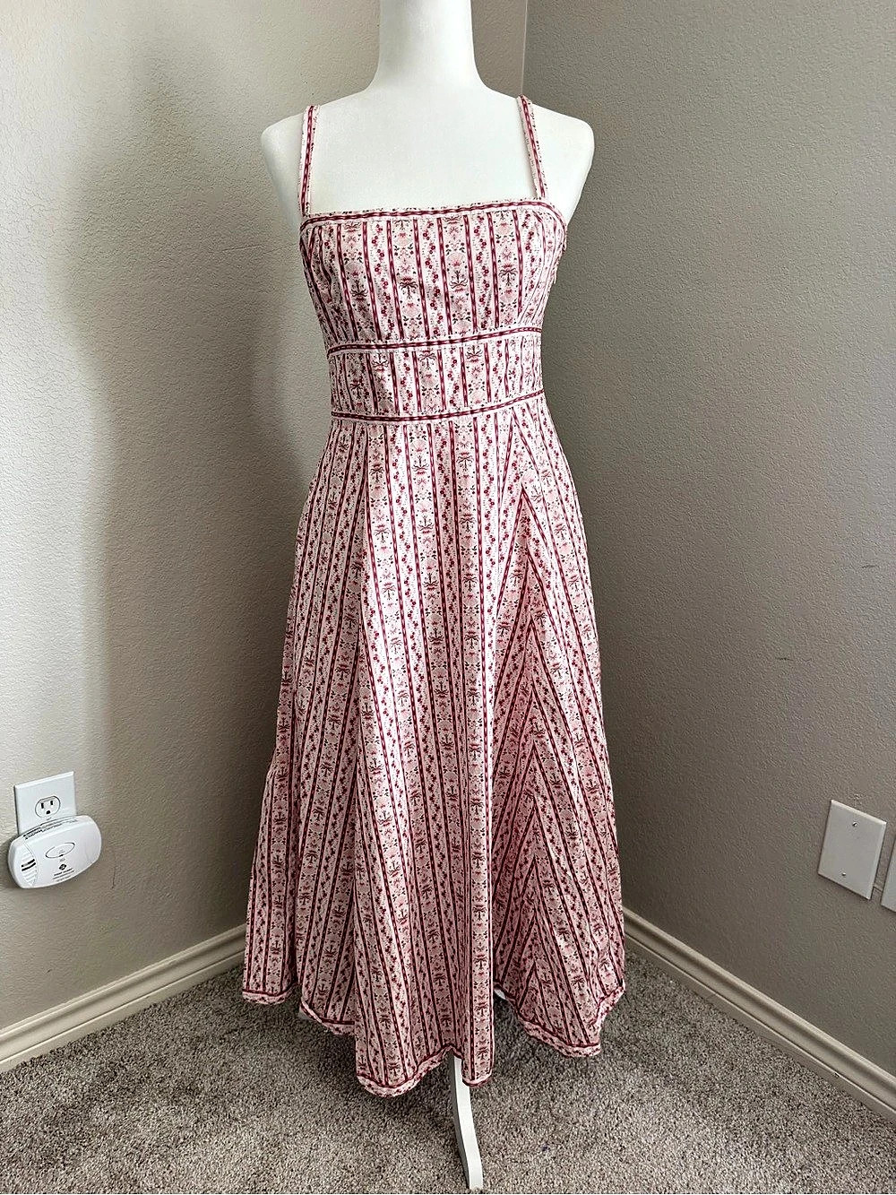 Hill House Printed Maxi Dress Floral Maxi Dress in White & Red